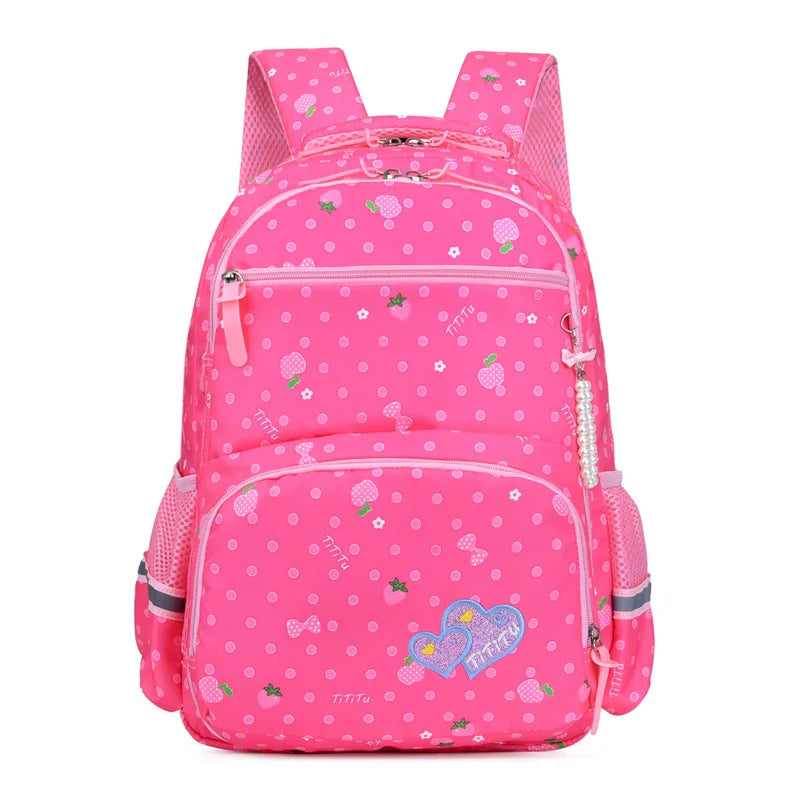 Cartoon Printing School Bags for Girls Grade 2-6 Orthopedic School Backpack Pink