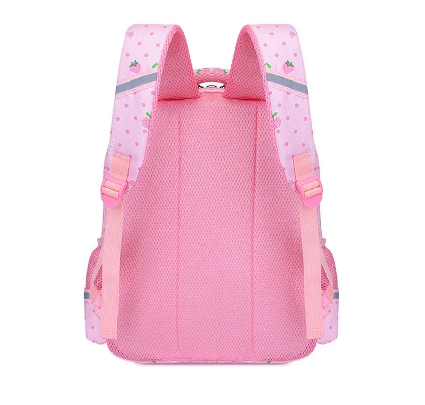 Cartoon Printing School Bags for Girls Grade 2-6 Orthopedic School Backpack Pink