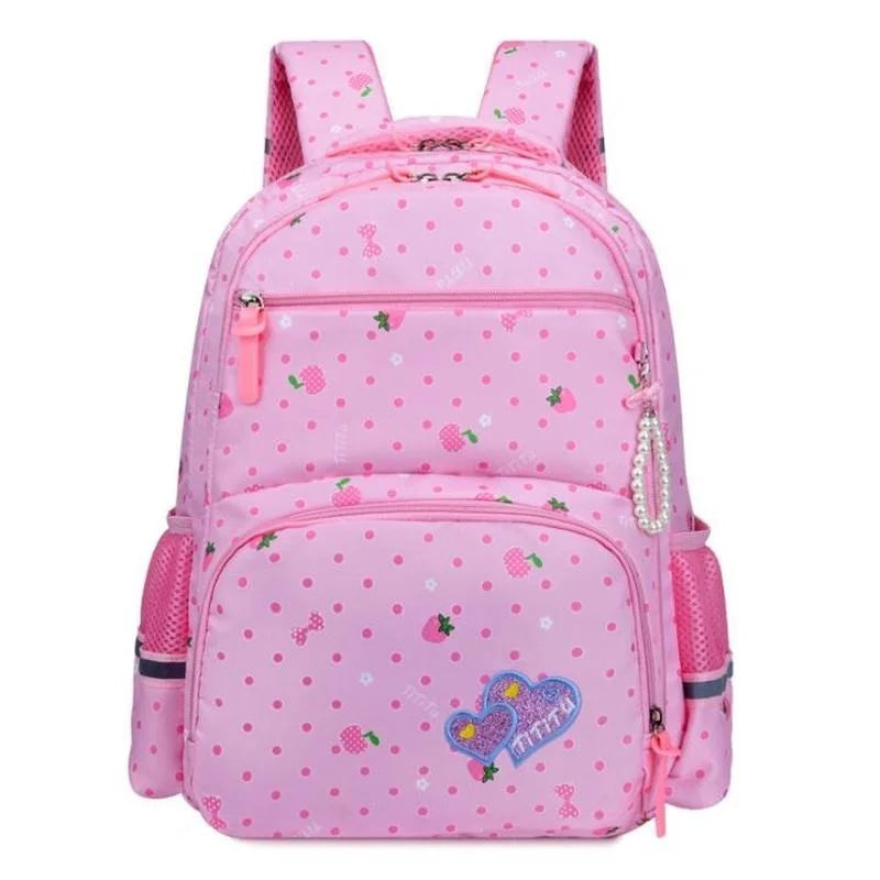 Cartoon Printing School Bags for Girls Grade 2-6 Orthopedic School Backpack Pink