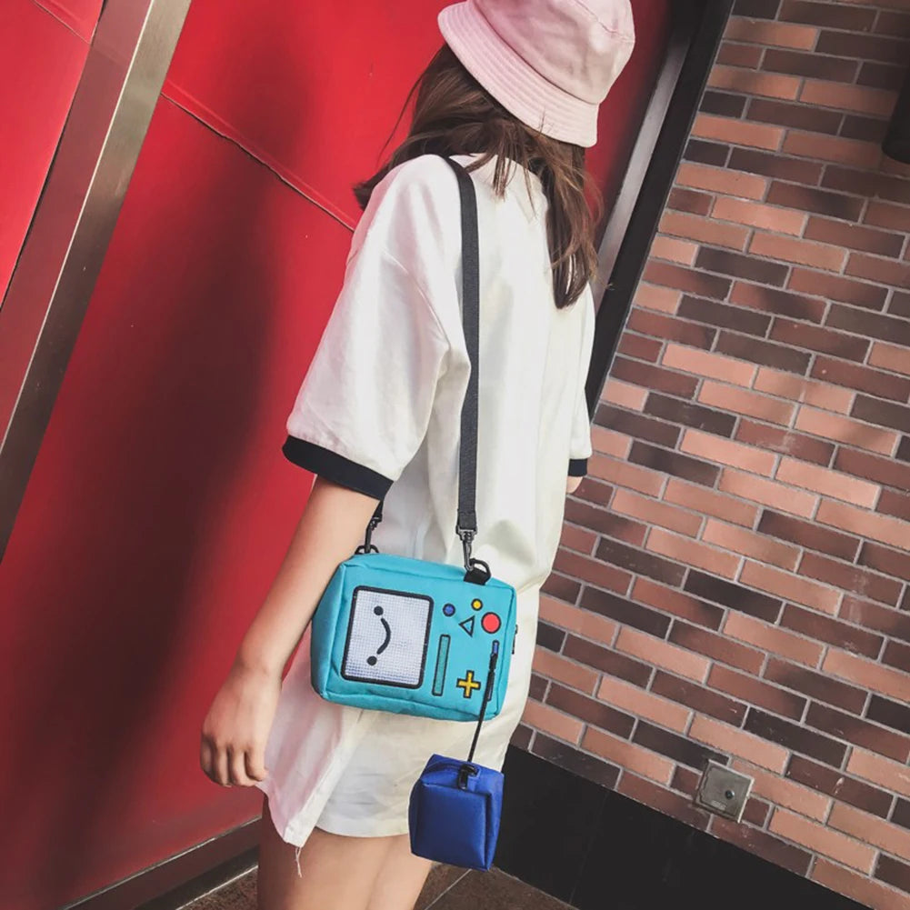 Robot Girls Shoulder Bag Canvas Crossbody Bag Handbag Chest Bag
