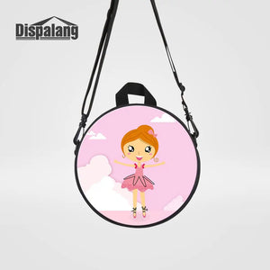Cartoon Ballerina Dancing Ballet Girl Round Bag for Kids