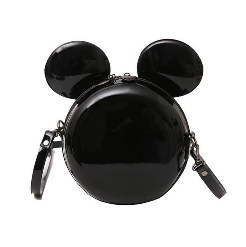 Cartoon Round Bag Handbag High PU Leather Mini Large Ear Round Bag Shoulder Mess