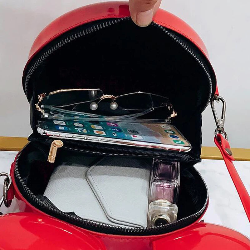 Cartoon Round Bag Handbag High PU Leather Mini Large Ear Round Bag Shoulder Mess