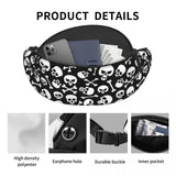 Cartoon Skull Print Waist Bag Bones Pattern Polyester Picture Waist Pack