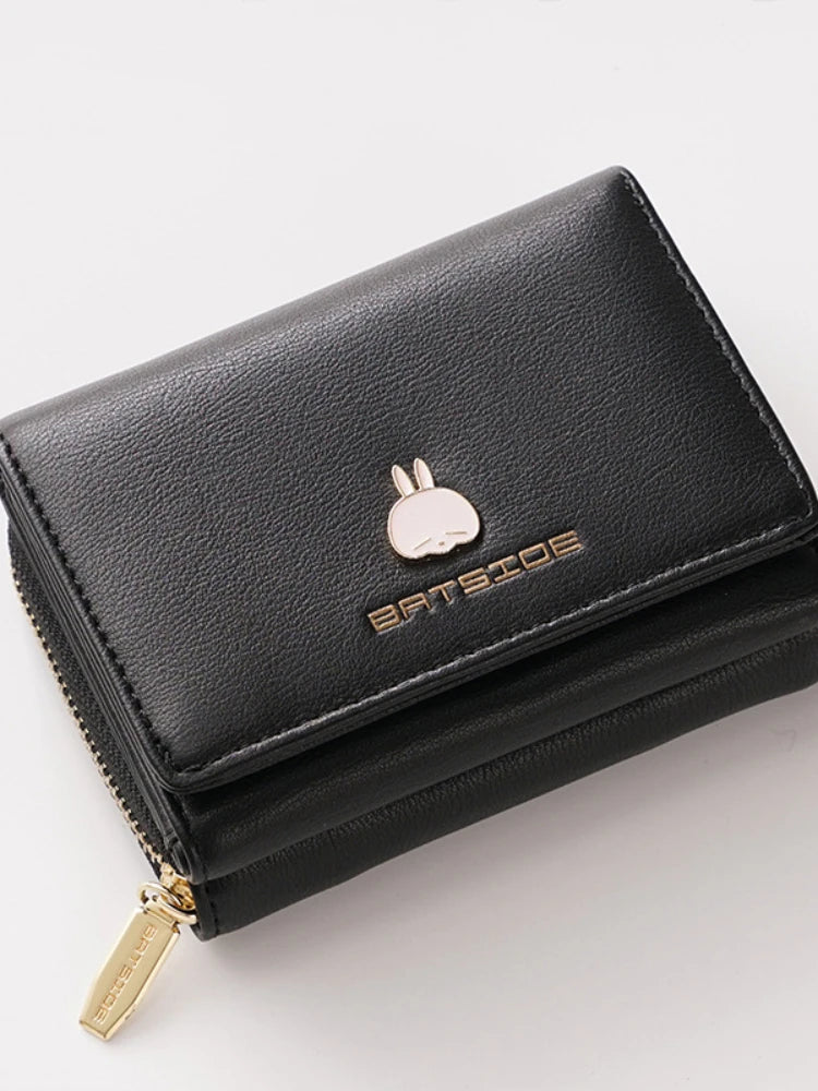 Cartoon Square Zipper PU Leather Purse