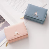 Cartoon Square Zipper PU Leather Purse