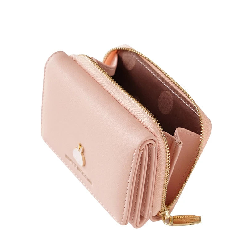 Cartoon Square Zipper PU Leather Purse