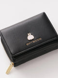 Cartoon Square Zipper PU Leather Purse