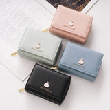 Cartoon Square Zipper Hasp PU Leather Purse Woman High Wallets