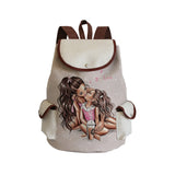Cartoon Mama Print Backpack for Women