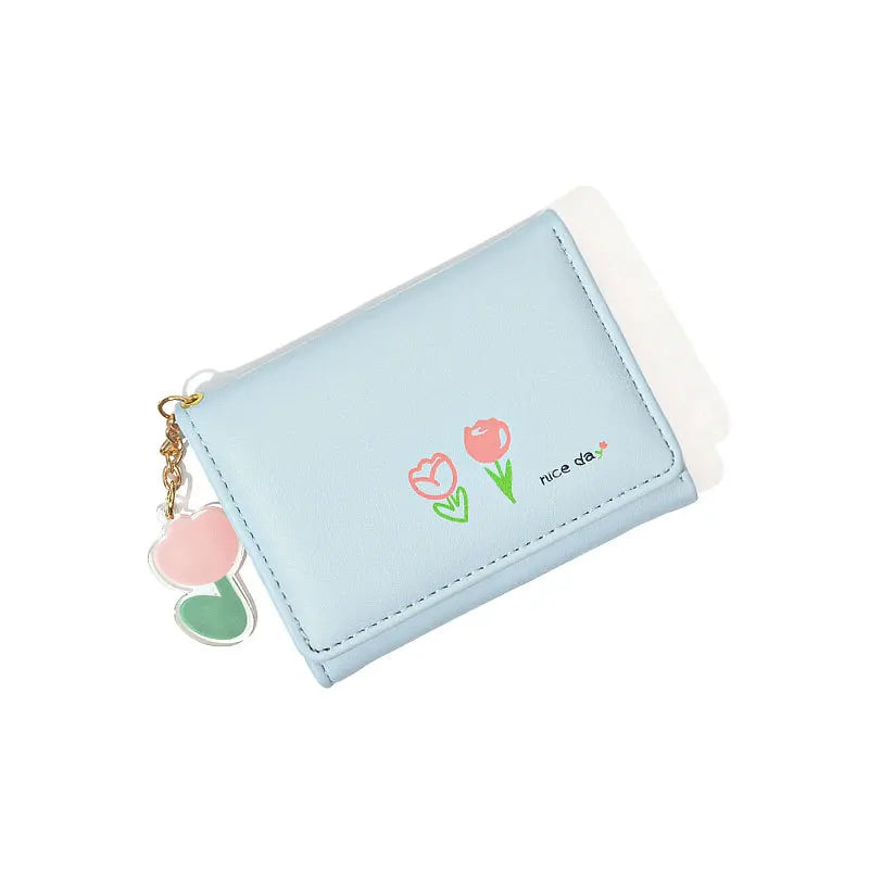 Cartoon Tassel Student Female Purse Clutch Women Three-fold Short Thin Wallet