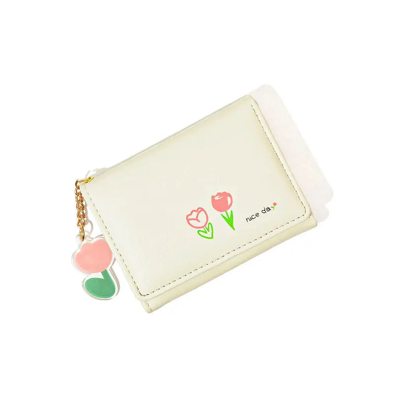 Cartoon Tassel Student Female Purse Clutch Women Three-fold Short Thin Wallet