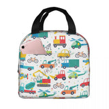 Cartoon Truck Car Puzzle Insulated Lunch Bag for Kids School