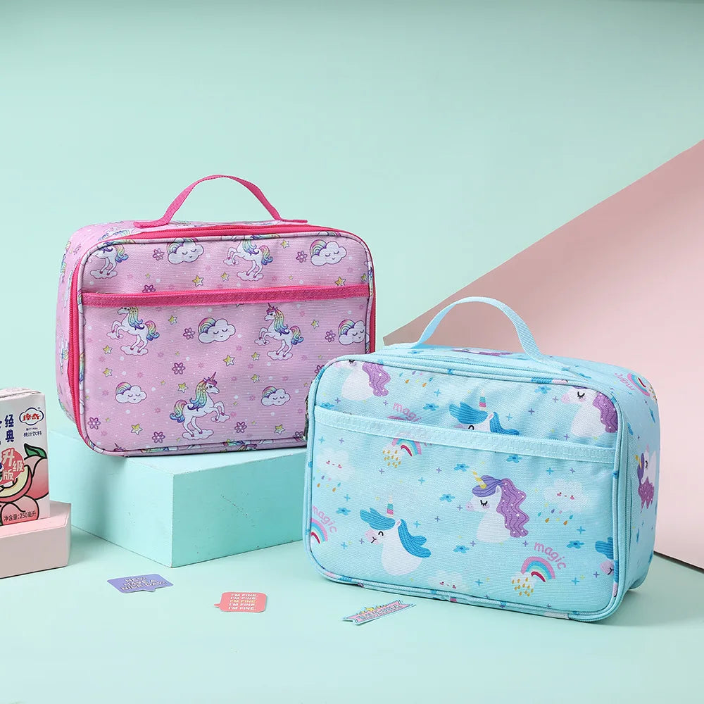 Cartoon Unicorn Portable Thermal Lunch Bag Insulated Cooler Bento Bag