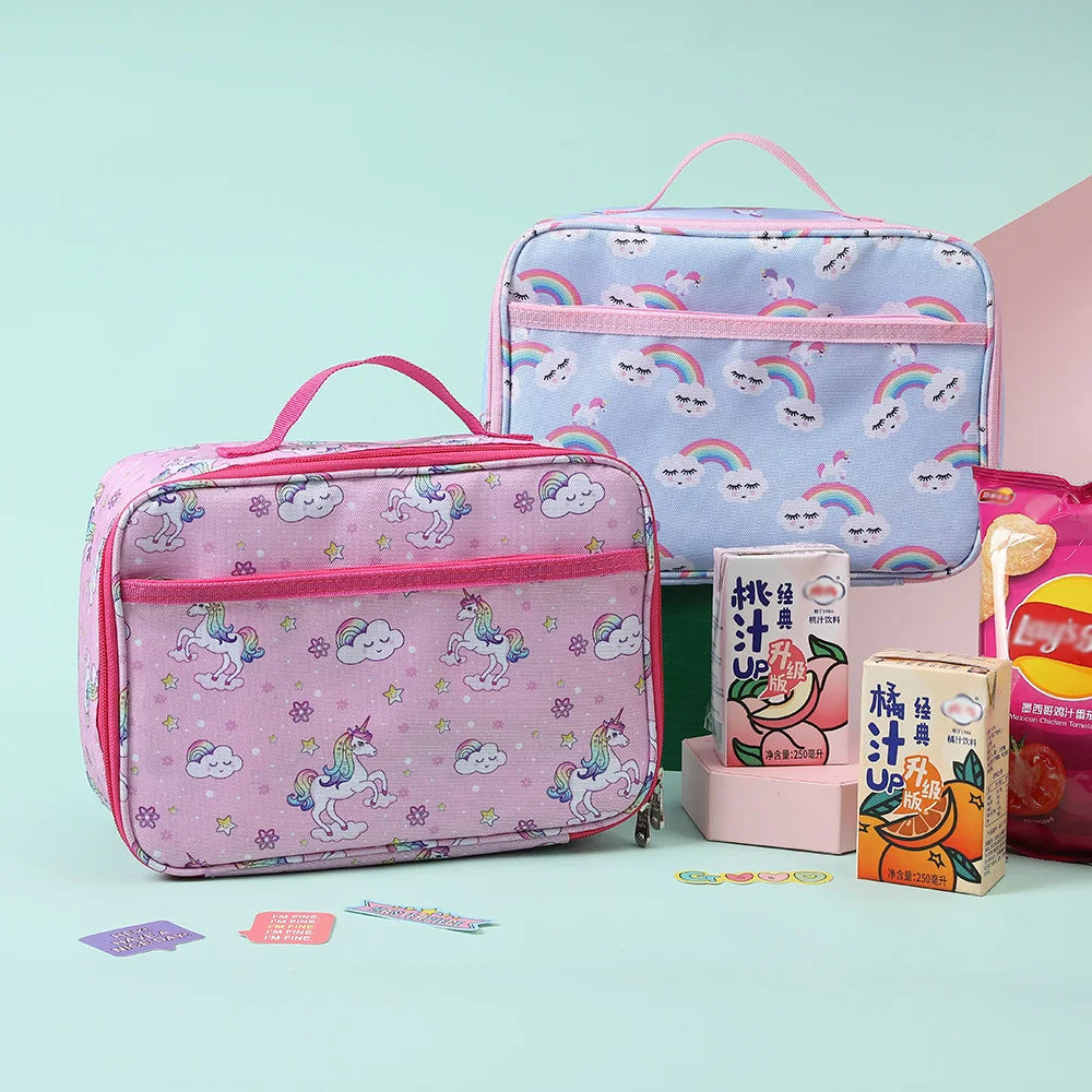 Cartoon Unicorn Portable Thermal Lunch Bag Insulated Cooler Bento Bag