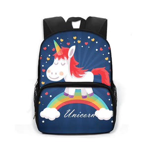 Cartoon Unicorn Print Children School Bags Boys Girls Book Bags Kids Daypack