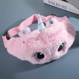 Cartoon Unicorn Waist Bag Plush Toys Pink Fanny Pack Kids Phone Pouch