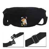 Cartoon Unisex Messenger Bag Shoulder Bag Fitness Bear Print Banana Waist Bag