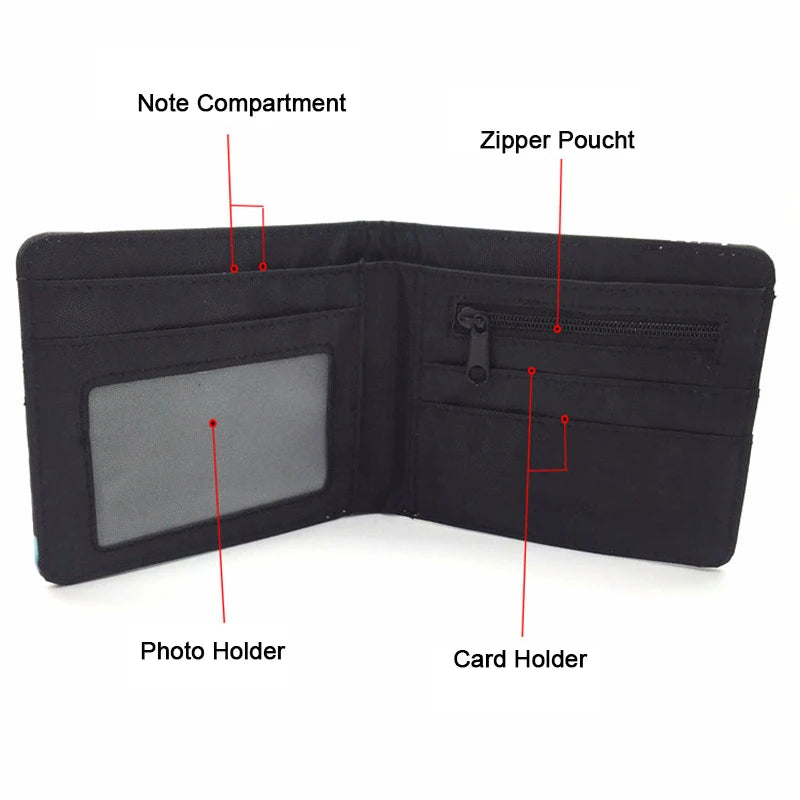 Cartoon Leather Purse Dollar Short Wallet for Kids Men Women