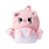 Cartoon plush big eyes backpack with wings for girls