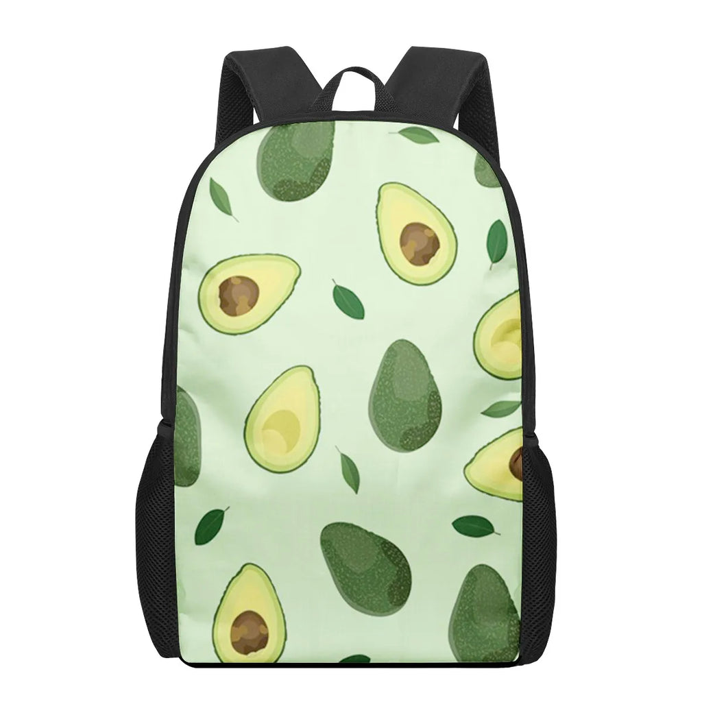 Avocado Print School Bags for Boys Girls Backpacks Kids Book Bag Satchel