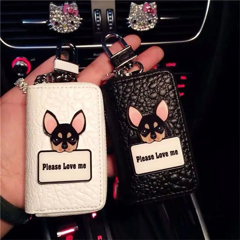 Cartoon Dog Key Bag Ladies GM Key Case Pendant Car Key Chain