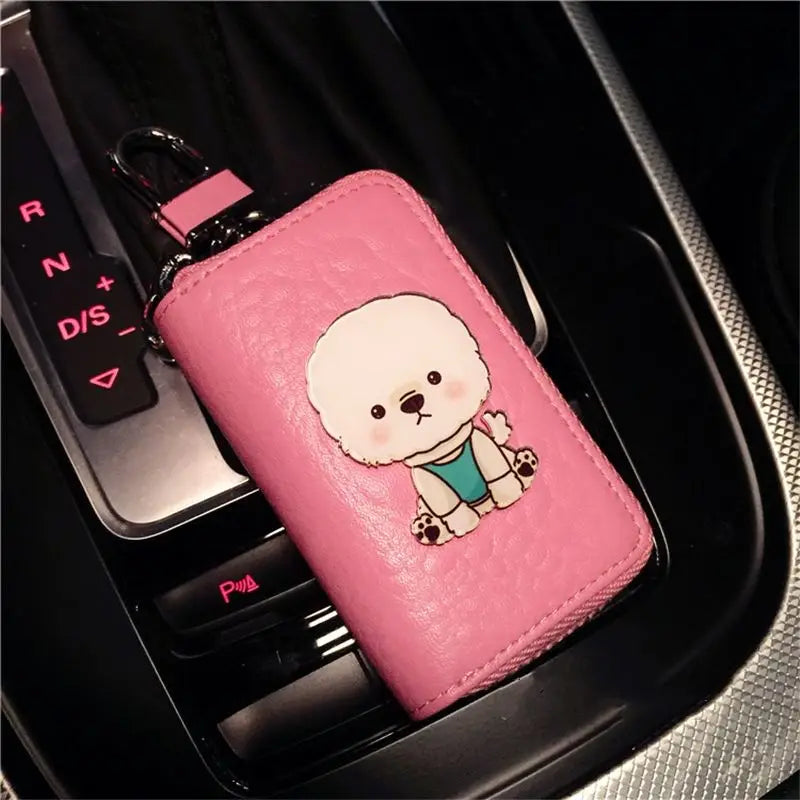 Cartoon Dog Key Bag Ladies GM Key Case Pendant Car Key Chain