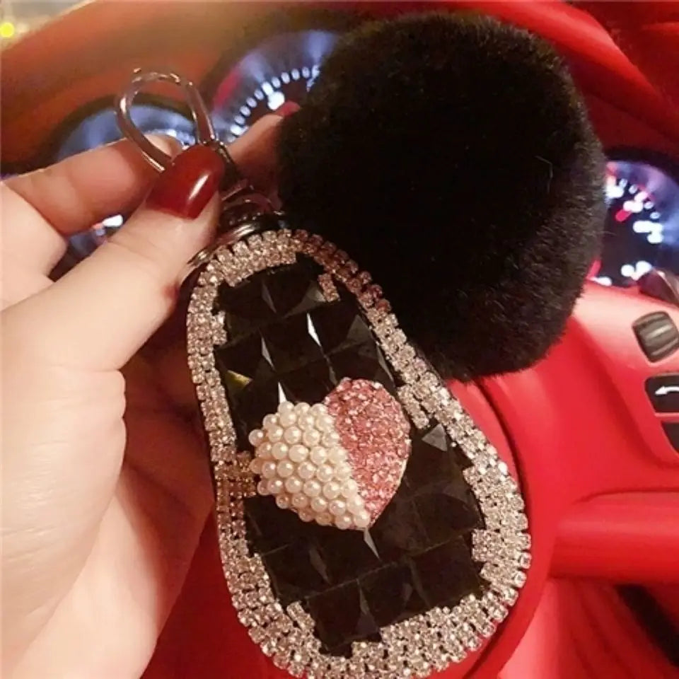 Cartoon Key Bag Car Protective Sleeve Diamond Key Shell Leather Men's Women's