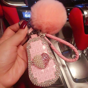 Cartoon Key Bag Car Protective Sleeve Diamond Key Shell Leather Men's Women's