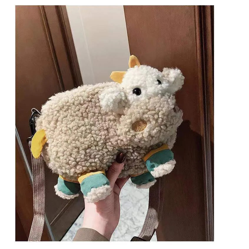 Cartoon Plush Women Bag Crossbody Shoulder Bag Lamb Wool Bags