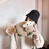 Cartoon Plush Women Bag Crossbody Shoulder Bag Lamb Wool Bags