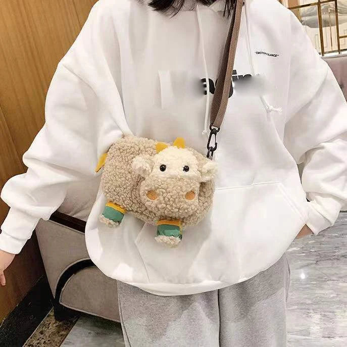 Cartoon Plush Women Bag Crossbody Shoulder Bag Lamb Wool Bags