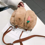 Cartoon Plush Bag Rabbit Ears Small Square Bag Female Shoulder Bag