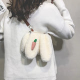 Cartoon Plush Bag Rabbit Ears Small Square Bag Female Shoulder Bag