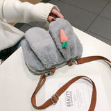 Cartoon Plush Bag Rabbit Ears Small Square Bag Female Shoulder Bag