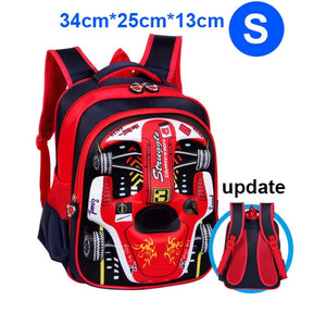 3D Racing Car Kids School Bag Backpack