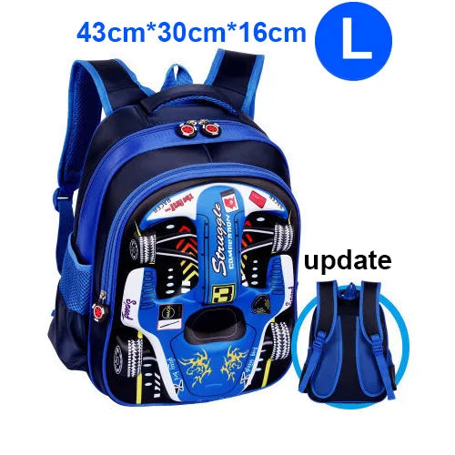 3D Racing Car Kids School Bag Backpack