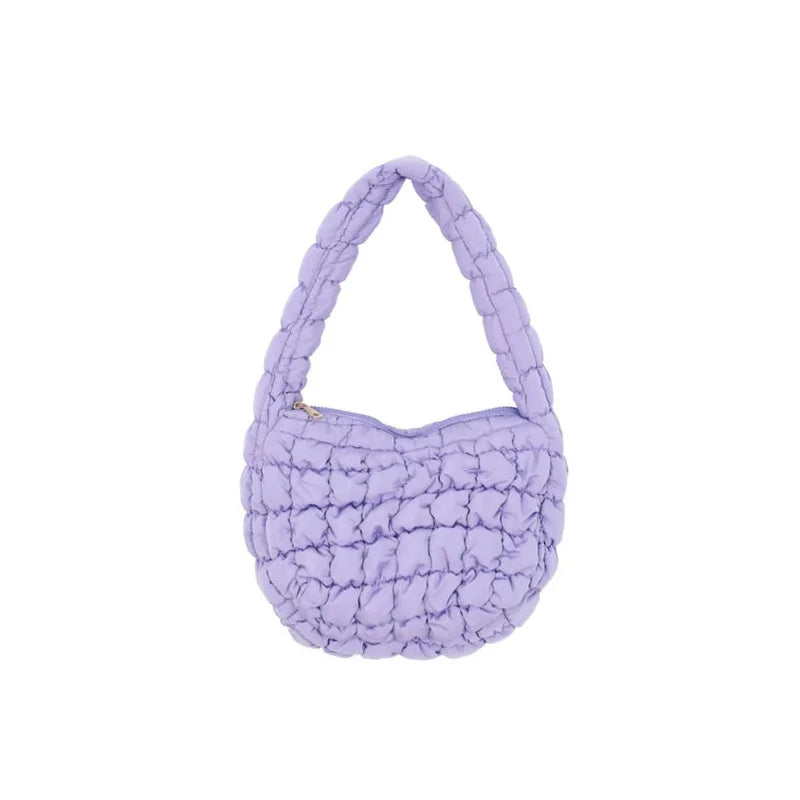 Casual Ruched Hobos Women Shoulder Bags Padded Lady Handbags Nylon Down Cotton S