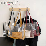 Casual All-match Pure PVC Handbags Women Transparent Shoulder Composite Bag
