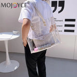 Casual All-match Pure PVC Handbags Women Transparent Shoulder Composite Bag