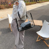 Casual All-match Pure PVC Handbags Women Transparent Shoulder Composite Bag