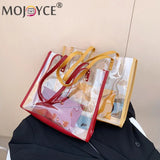 Casual All-match Pure PVC Handbags Women Transparent Shoulder Composite Bag