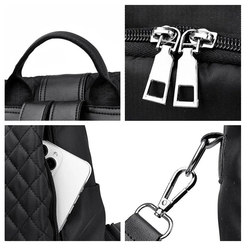 Casual Anti-theft Women's Backpack PU Oxford Shoulder Bags For Teenagers Girl