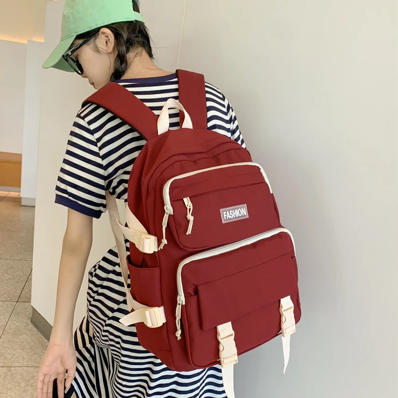 Casual Backpack School Bags For Teenage Girls College Student Women Kids