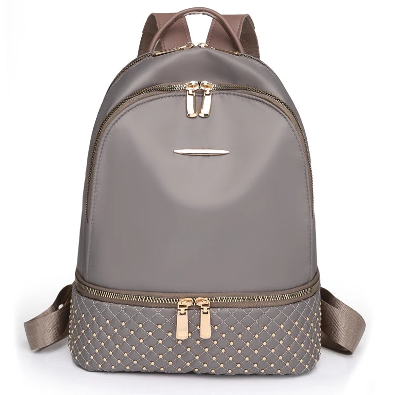 Casual Women's Backpack with Rivet Detail Large Capacity