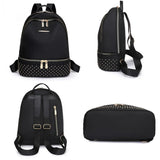 Casual Women's Backpack with Rivet Detail Large Capacity