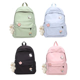 Casual Backpacks Women Solid Shoulder Bag Nylon Teenage Girl School Bags