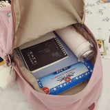 Casual Backpacks Women Solid Shoulder Bag Nylon Teenage Girl School Bags