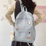 Casual Backpacks Women Solid Shoulder Bag Nylon Teenage Girl School Bags