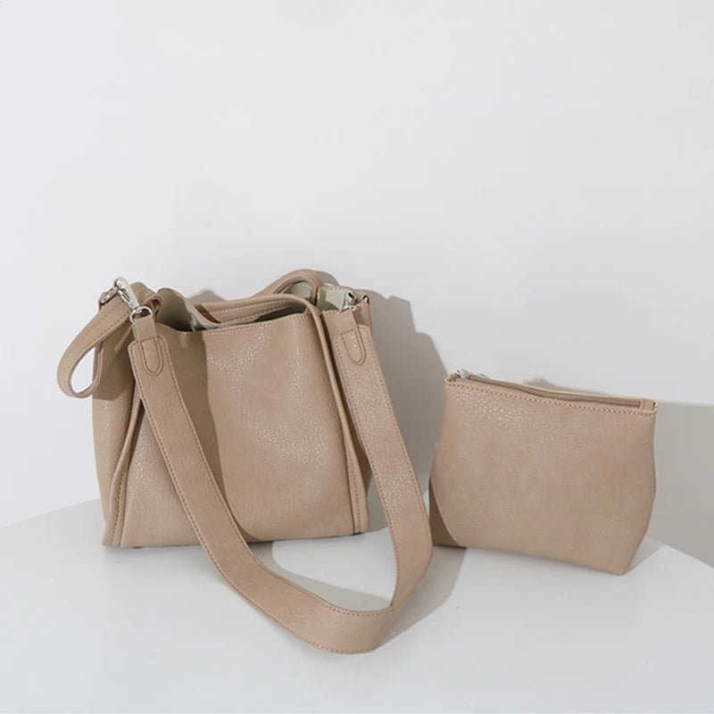 Casual Basket Handbags Women Large Capacity Matte Crossbody Bags